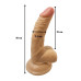 Gerçekçi Testisli Melez Dildo Eğik 18 cm